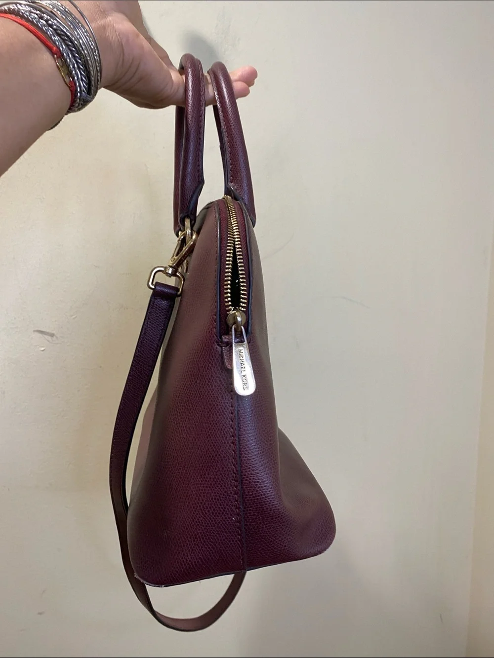 Michael Kors Cindy  Dome Satchel Bag in Plum